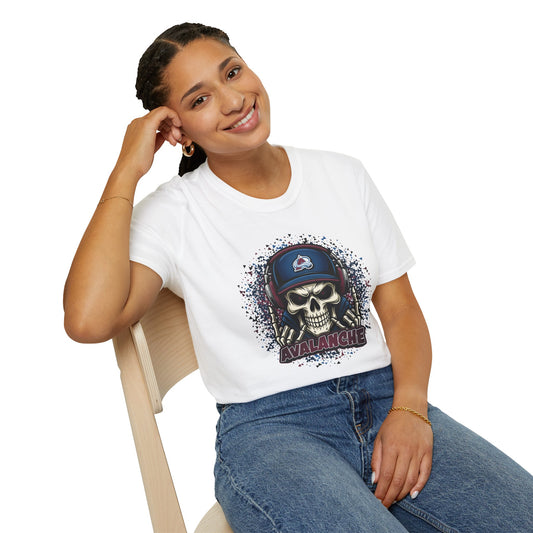 Avalanche Skull Graphic T-Shirt, Unisex Tee, Casual Wear, Gifts for Men, Halloween Party Shirt, Music Lover's Apparel