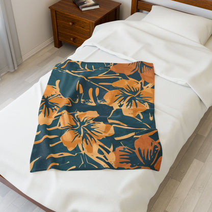 Tropical Floral Plush Blanket - Cozy Home Decor, Great Gift for Birthdays, Weddings, Holidays, Relaxing Evenings, Kids' Rooms