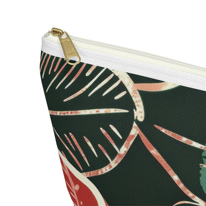 Tropical Print Accessory Pouch, Floral Makeup Bag, Travel Organizer, Gift for Her, Boho Style, Summer Vibe, Toiletry Bag