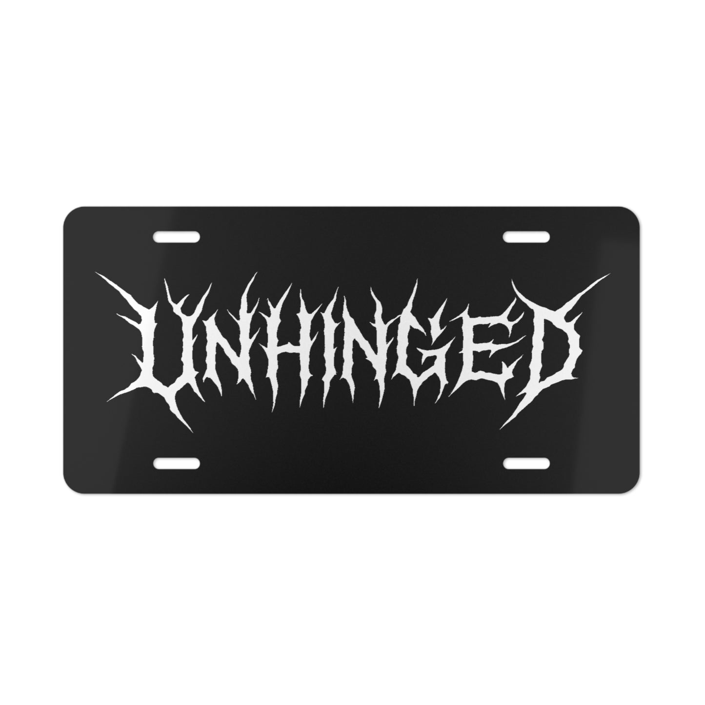 Unhinged Vanity Plate