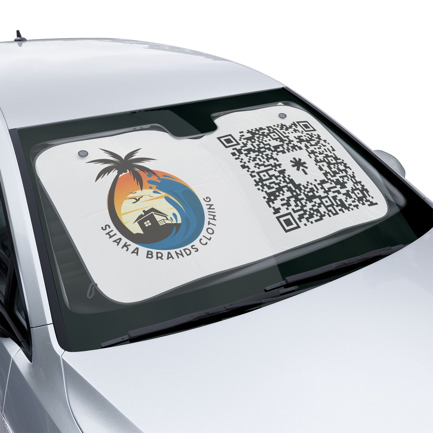 Tropical Car Sun Shades with QR Code | UV Protection, Beach Vibes, Summer Essentials, Car Accessories, Gift Idea