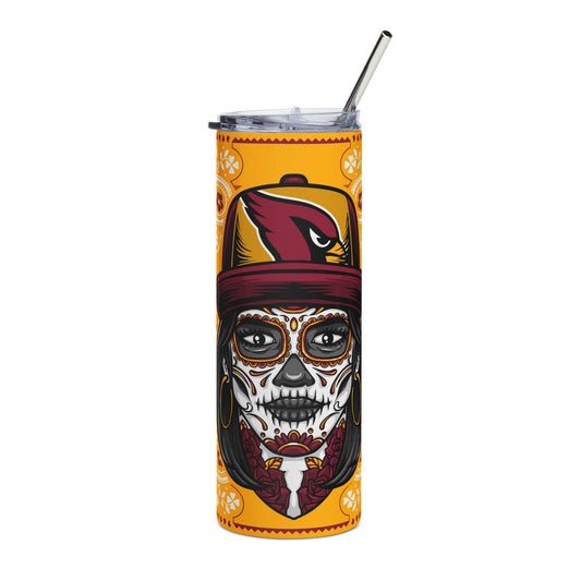 Cardinals Sugar Skull 20 oz Tumbler – Sublimated, Double-Walled