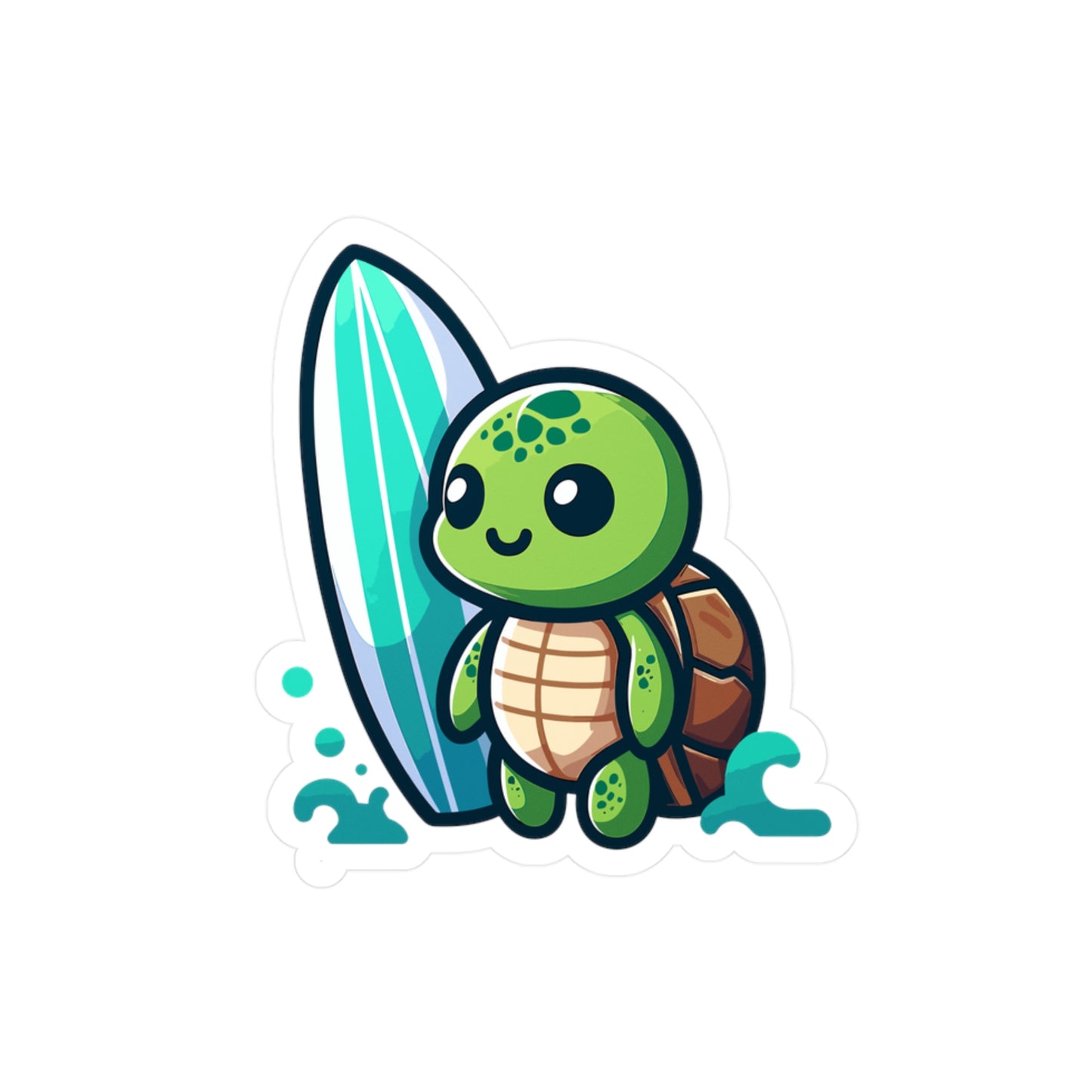 Cute Surfing Turtle Vinyl Decals for Kids' Decor