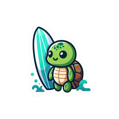 Cute Surfing Turtle Vinyl Decals for Kids' Decor