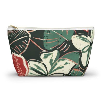 Tropical Print Accessory Pouch, Floral Makeup Bag, Travel Organizer, Gift for Her, Boho Style, Summer Vibe, Toiletry Bag
