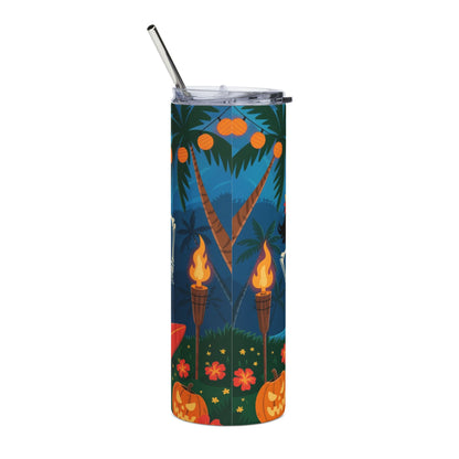 Hawaiian Skeleton Tumbler 20oz | Tropical Halloween Drinkware