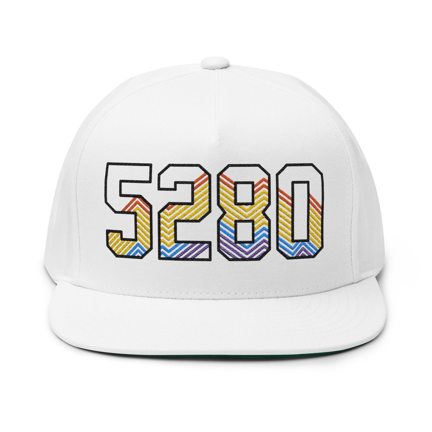 5280 Embroidered Flat Bill Cap — Denver Pride Streetwear Snapback