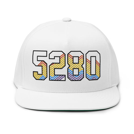 5280 Embroidered Flat Bill Cap — Denver Pride Streetwear Snapback