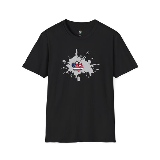 Patriotic Heart Splash T-Shirt | Unisex Softstyle Tee | Casual Wear, 4th of July Outfit, Gifts for Her, Gifts for Him, USA Pride