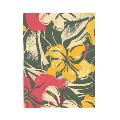 Tropical Floral Plush Blanket - Cozy Home Decor, Great Gift for Birthdays, Weddings, Holidays, Relaxing Evenings, Kids' Rooms