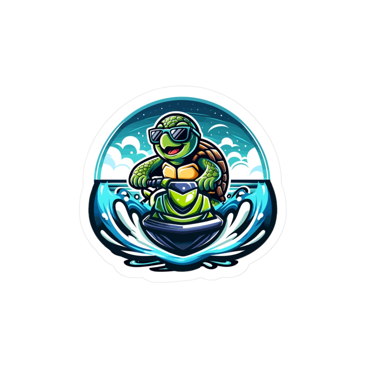 Cool Turtle Water Sports Vinyl Decals