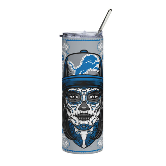 Lions Sugar Skull 20 oz Tumbler – Sublimated, Double-Walled