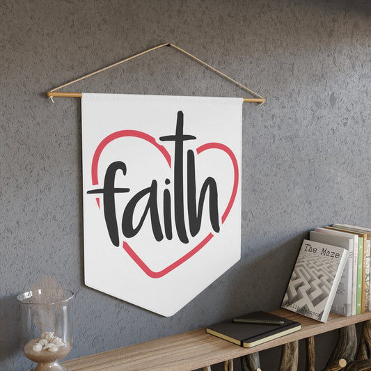Faith-Inspired Wall Pennant, Home Decor, Inspirational Gift, Wall Hanging, Motivational Art, Christian Decor