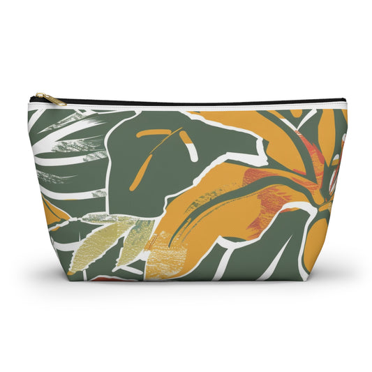 Tropical Accessory Pouch, Eco-Friendly Makeup Bag, Travel Organizer, Floral Storage Case, Gift for Her, Functional Purse