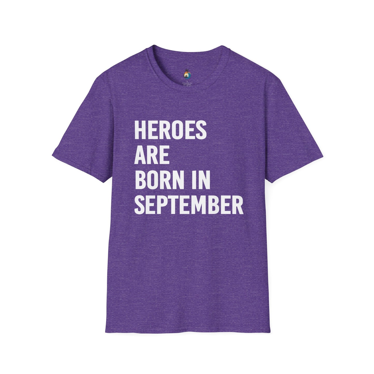 Heroes Are Born in September Unisex T-Shirt, Birthday Gift, Casual Wear, September Celebration, Hero Theme