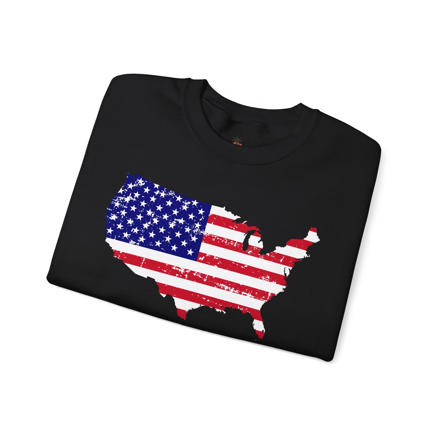 Patriotic America Sweatshirt - Unisex Heavy Blend™ Crewneck, USA Flag Design, Cozy Fall Apparel, Gift for Veterans, Independence Day Fashion