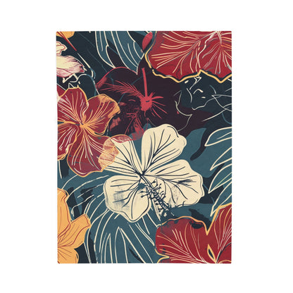 Tropical Floral Plush Blanket - Cozy Home Decor, Great Gift for Birthdays, Weddings, Holidays, Relaxing Evenings, Kids' Rooms