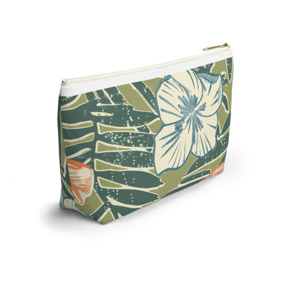 Tropical Floral Accessory Pouch, Travel Makeup Bag, Cosmetic Organizer, Cute Gift for Her, Summer Vacation Essentials