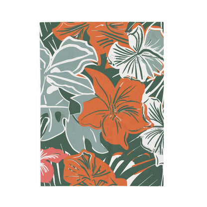 Tropical Floral Plush Blanket - Cozy Home Decor, Great Gift for Birthdays, Weddings, Holidays, Relaxing Evenings, Kids' Rooms