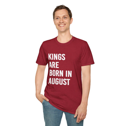 Kings Are Born In August T-Shirt, Unisex Softstyle Tee