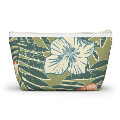 Tropical Floral Accessory Pouch, Travel Makeup Bag, Cosmetic Organizer, Cute Gift for Her, Summer Vacation Essentials