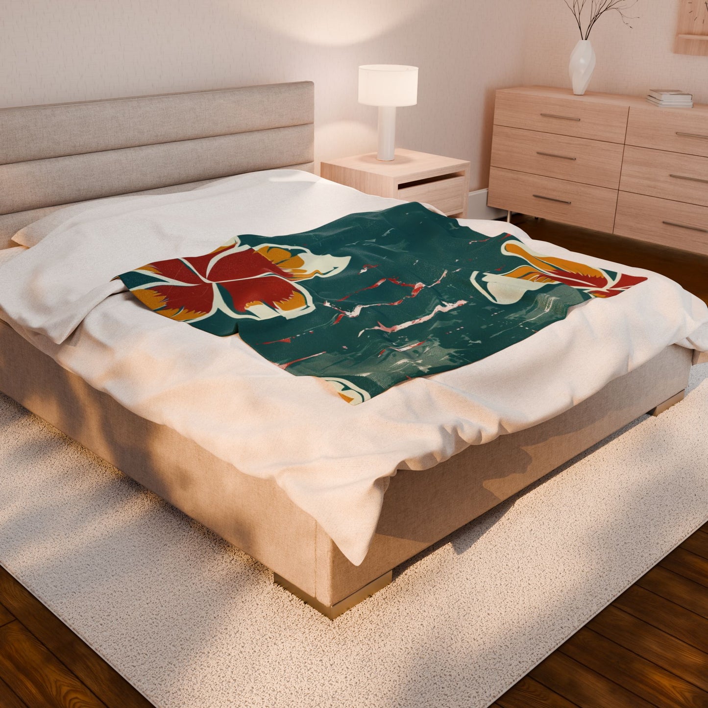 Tropical Floral Plush Blanket - Cozy Home Decor, Great Gift for Birthdays, Weddings, Holidays, Relaxing Evenings, Kids' Rooms