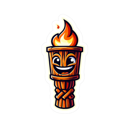 Cheerful Tiki Torch Vinyl Decal - Fun Outdoor Decor