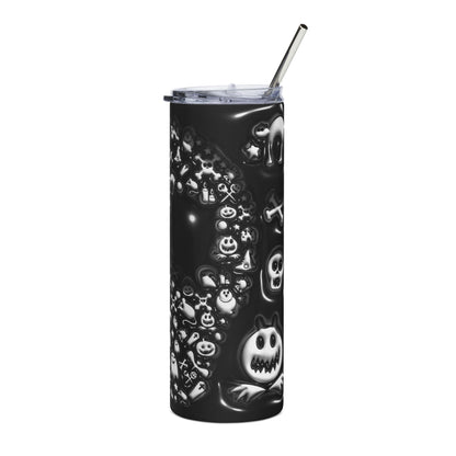 Spooky Halloween Tumbler, 20oz Stainless Steel Mug, Trick or Treat Drinkware, Haunted House Party, Ghostly Gifts