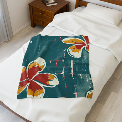 Tropical Floral Plush Blanket - Cozy Home Decor, Great Gift for Birthdays, Weddings, Holidays, Relaxing Evenings, Kids' Rooms