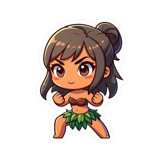 Cute Warrior Girl Kiss-Cut Vinyl Decal for Laptop & Wall Decor