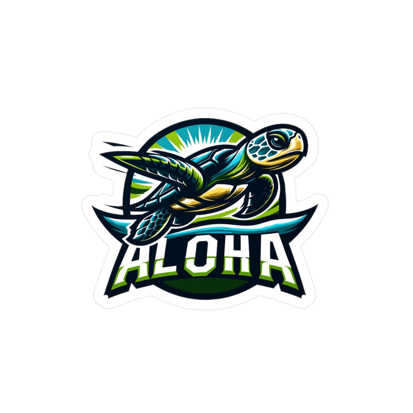 Vibrant Aloha Turtle Vinyl Decals for Beach Lovers