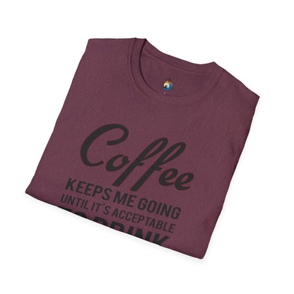 Coffee Wine Humor T-Shirt, Funny Gift, Unisex Casual Tee, Wine Lover Apparel, Coffee Addict Shirt, Birthday Present