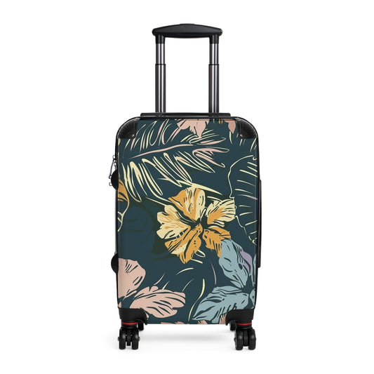 Tropical Floral Suitcase, Vintage Travel Luggage, Vacation Bag, Summer Getaway Gear, Stylish Holiday Travel