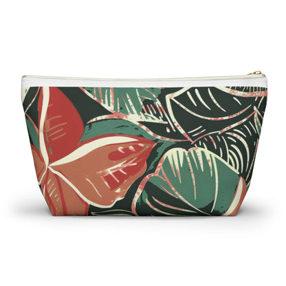 Tropical Print Accessory Pouch, Floral Makeup Bag, Travel Organizer, Gift for Her, Boho Style, Summer Vibe, Toiletry Bag
