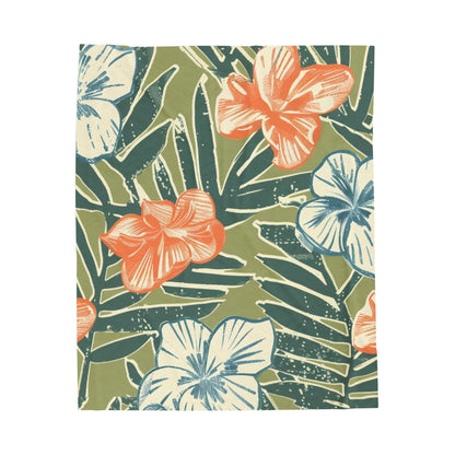 Tropical Floral Plush Blanket - Cozy Home Decor, Great Gift for Birthdays, Weddings, Holidays, Relaxing Evenings, Kids' Rooms