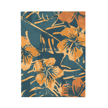 Tropical Floral Plush Blanket - Cozy Home Decor, Great Gift for Birthdays, Weddings, Holidays, Relaxing Evenings, Kids' Rooms