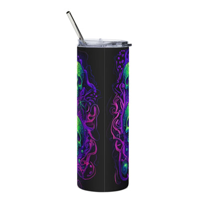 Vibrant Skull Tumbler with Straw – Perfect for Halloween Parties, Gothic Decor, and Unique Gifts, Ideal for All Occasions, 20oz