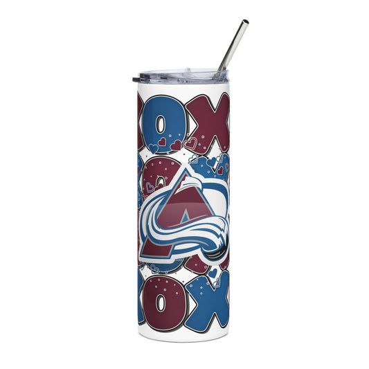 Avalanche XOXO Tumbler for Sports Lovers, 20oz Travel Mug, Eco-Friendly Drinkware, Perfect Gift for Fans, Camping, College Events