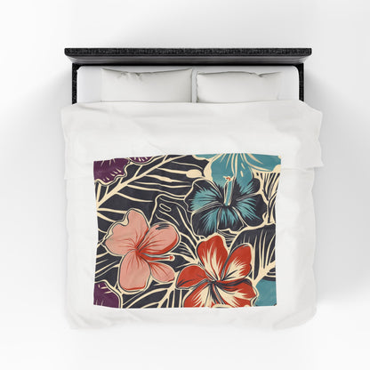 Tropical Floral Plush Blanket - Cozy Home Decor, Great Gift for Birthdays, Weddings, Holidays, Relaxing Evenings, Kids' Rooms