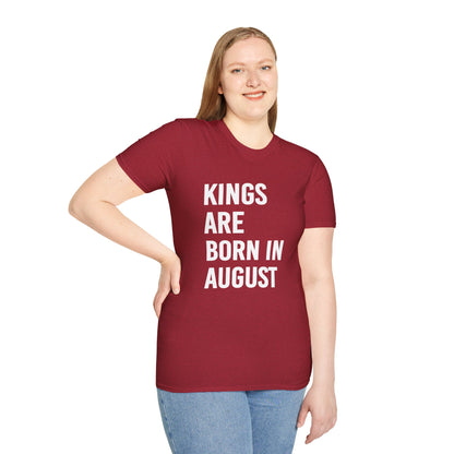 Kings Are Born In August T-Shirt, Unisex Softstyle Tee