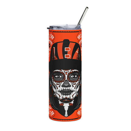 Bengals Sugar Skull 20 oz Tumbler – Sublimated, Double-Walled