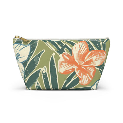 Tropical Floral Accessory Pouch, Travel Makeup Bag, Cosmetic Organizer, Cute Gift for Her, Summer Vacation Essentials