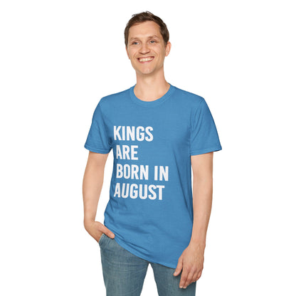 Kings Are Born In August T-Shirt, Unisex Softstyle Tee