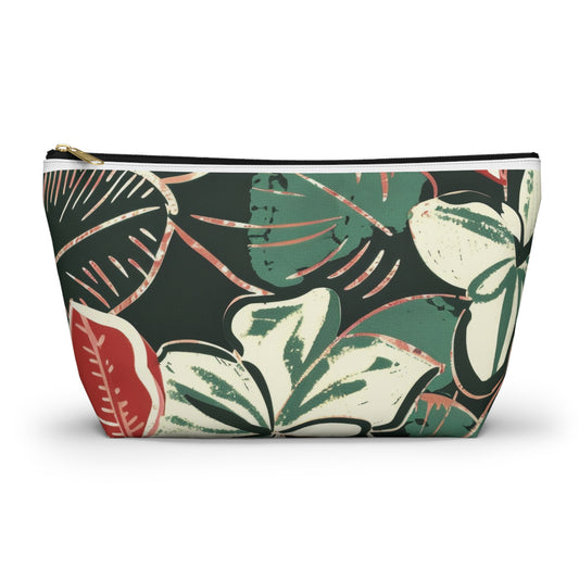 Tropical Print Accessory Pouch, Floral Makeup Bag, Travel Organizer, Gift for Her, Boho Style, Summer Vibe, Toiletry Bag