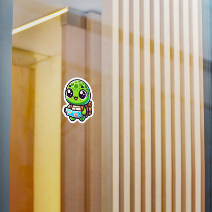 Cute Turtle Travel Kiss-Cut Vinyl Decals for Laptops and Decor