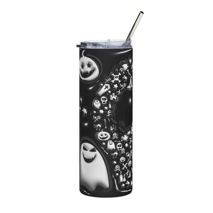 Spooky Halloween Tumbler, 20oz Stainless Steel Mug, Trick or Treat Drinkware, Haunted House Party, Ghostly Gifts