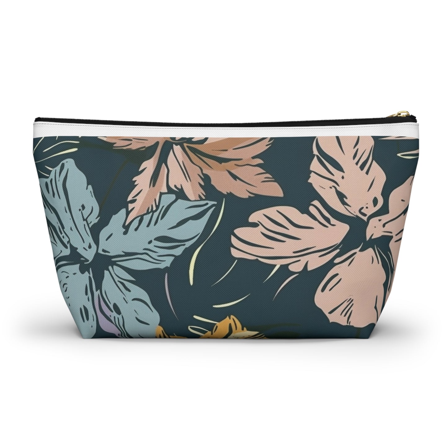 Tropical Floral Accessory Pouch, Makeup Bag, Travel Organizer, Gift for Her, Floral Print, Summer Vibes, Zip Pouch