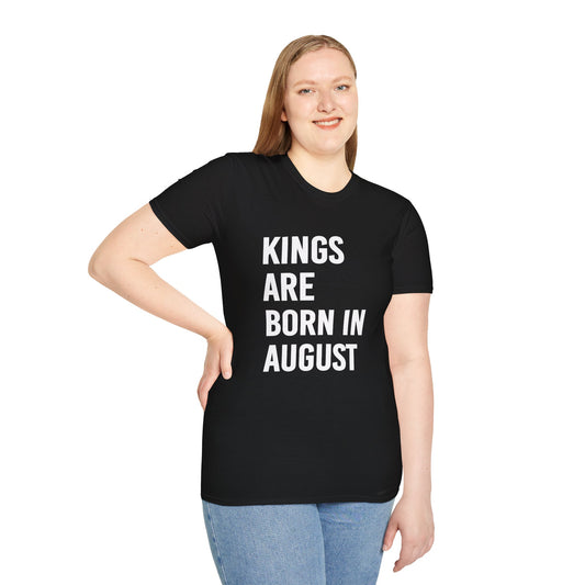 Kings Are Born In August T-Shirt, Unisex Softstyle Tee