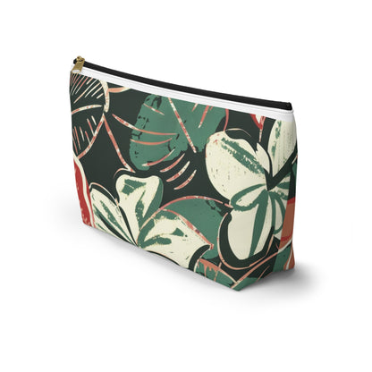 Tropical Print Accessory Pouch, Floral Makeup Bag, Travel Organizer, Gift for Her, Boho Style, Summer Vibe, Toiletry Bag