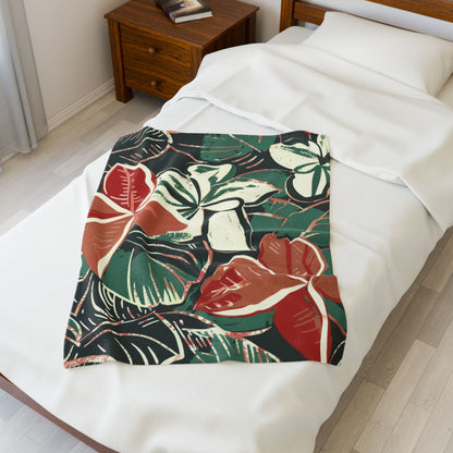 Tropical Floral Plush Blanket - Cozy Home Decor, Great Gift for Birthdays, Weddings, Holidays, Relaxing Evenings, Kids' Rooms